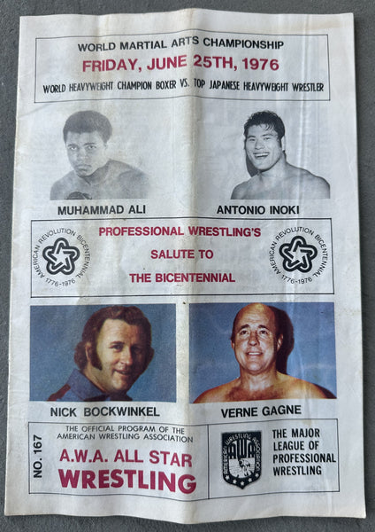 ALI, MUHAMMAD-ANTONIO INOKI & CHUCK WEPNER-ANDRE THE GIANTS SOUVENIR PROGRAM (1976)