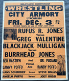 SAVAGE, RANDY "MACH MAN" & LANNY POFFO VS RED BASTIEN & DR. FUGIANI & GREG VALENTINE VS RUFUS R. JONES ON SITE POSTER (1976)