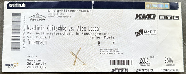 KLITSCHKO, WLADIMIR-ALEX LEAPAI ON SITE FULL TICKET (2014)