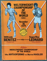 LEONARD, SUGAR RAY-WILFRED BENITEZ & MARVIN HAGLER-VITO ANTUOFERMO OFFICIAL PROGRAM (1979)