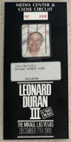 LEONARD, SUGAR RAY-ROBERTO DURAN III PRESS CREDENTIAL (1989)