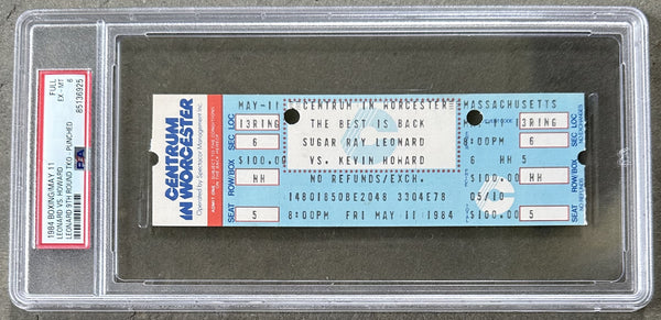 LEONARD, SUGAR RAY-KEVIN HOWARD FULL TICKET (1984-PSA/DNA EX-MT 6)