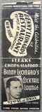 LEONARD, BENNY COCKTAIL LOUNGE MATCHBOOK