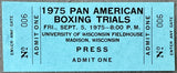 LEONARD, SUGAR RAY, LEON SPINKS, HOWARD DAVIS & MICHAEL DOKES ON SITE FULL PAN AMERICAN BOXING TRIALS TICKET (1975)