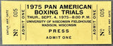 MICHAEL SPINKS & AARON PRYOR & JOHN TATE PAN AMERICAN BOXING TRIALS ON SITE FULL TICKET (1975)