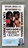 LEWIS, LENNOX-SHANNON BRIGGS CREDENTIAL (1998)