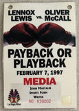 LEWIS, LENNOX-OLIVER MCCALL II PRESS CREDENTIAL (1997)