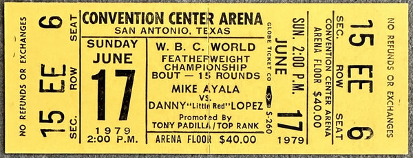 SANCHEZ, SALVADOR-FEL CLEMENTE & DANNY "LITTLE RED" LOPEZ ON SITE FULL TICKET (1979)