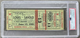 LOUIS, JOE-LEE SAVOLD FULL TICKET (1951-PSA/DNA VG 3)