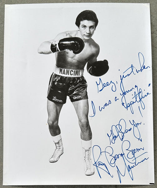 MANCINI, RAY "BOOM BOOM" SIGNED PHOTO (WITH GREAT INSCRIPTION)