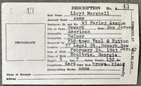 MARSHALL, LLOYD BOXING LICENSE (1962)