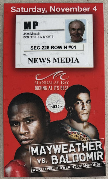 MAYWEATHER, JR., FLOYD-CARLOS BALDOMIR PRESS CREDENTIAL (2006)