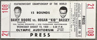 MOORE, DAVEY-HOGAN "KID" BASSEY ON SITE FULL TICKET (1959)