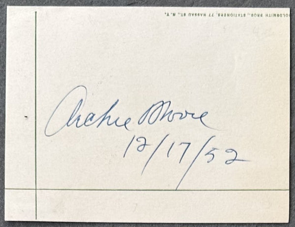 MOORE, ARCHIE DUAL SIGNED CUT SIGNATURE (1952-AS WORLD LIGHT HEAVYWEIGHT CHAMPION)