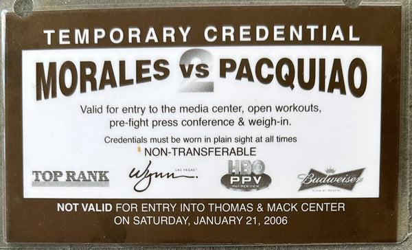 PACQUIAO, MANNY-ERK MORALES II TEMPORARY CREDENTIAL (2006)