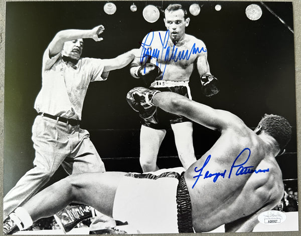 PATTERSON, FLOYD & INGEMAR JOHANSSON SIGNED ACTION PHOTO (1ST FIGHT-JSA)