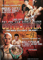 COTTO, MIGUEL-MICHAEL JENNINGS & KELLY PAVLIK-MARCO ANTONIO RUBIO SIGNED PRESS KIT (2009-SIGNED BY PAVLIK, COTTO, RUBIO, JENNINGS)