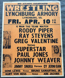 PIPER, RODDY & RAY STEVENS & GREG VALENTINE VS MASKED SUPERSTAR & PAUL JONES & JOHNNY WEAVER ON SITE POSTER (1981)