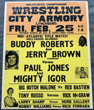 JONES, PAUL & MIGHTY IGOR VS BUDDY ROBERTS & JERRY BROWN ON SITE POSTER (1977)