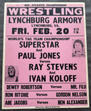 MASKED SUPERSTAR & PAUL JONES VS RAY STEVENS & IVAN KOLOFF ON SITE POSTER (1981)