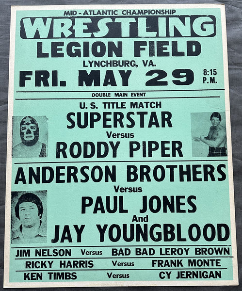 MASKED SUPERSTAR VS RODDY PIPER ON SITE POSTER (1981)