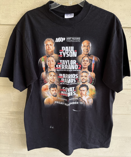 TYSON, MIKE-JAKE PAUL & AMANDA SERRANO-KATIE TAYLOR OFFICIAL GENUINE T SHIRT (2024)