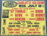 THOMAS, SAILOR ART & RIP HAWK & SWEDE HANSON VS ALDO BOGNI & TWO TON HARRIS & BRONCO LUBICH ON SITE POSTER (1968)