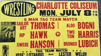 THOMAS, SAILOR ART & RIP HAWK & SWEDE HANSON VS ALDO BOGNI & TWO TON HARRIS & BRONCO LUBICH ON SITE POSTER (1968)