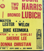 THOMAS, SAILOR ART & RIP HAWK & SWEDE HANSON VS ALDO BOGNI & TWO TON HARRIS & BRONCO LUBICH ON SITE POSTER (1968)