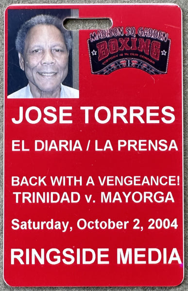 TRINIDAD, FELIX-RICARDO MAYORGA RINGSIDE MEDIA CREDENTIAL (2004)