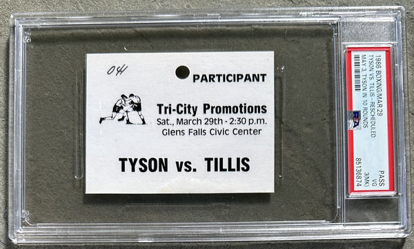 TYSON, MIKE-JAMES "QUICK" TILLIS PARTICIPANT CREDENTIAL (1986-PSA/DNA VG 3)