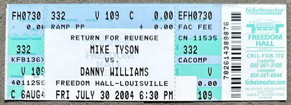 TYSON, MIKE-DANNY WILLIAMS FULL TICKET (2004)