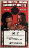 SHAMROCK, KEN-KIMO UFC 48 CHAMPIONSHIP PRESS CREDENTIAL (2004)