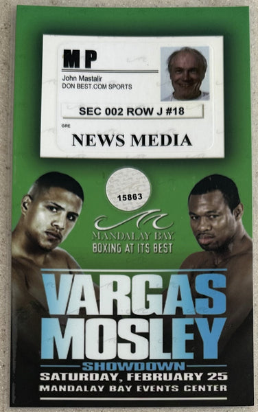 MOSLEY, SUGAR SHANE-FERNANDO VARGAS PRESS CREDENTIAL (2006)