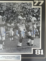 MINNESOTA VIKINGS SIGNED "PURPLE PEOPLE EATERS" LARGE FORMAT PHOTOGRAPH (ELLER, PAGE, LARSEN, MARSHALL-PSA/DNA)