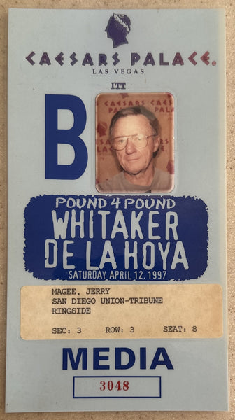 DE LA HOYA, OSCAR-PERNELL WHITAKER MEDIA CREDENTIAL (1997)