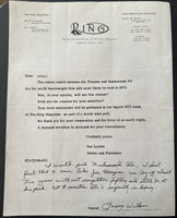 WILKENS, LENNY SIGNED PREDICTION LETTER (ALI_FRAZIER I)