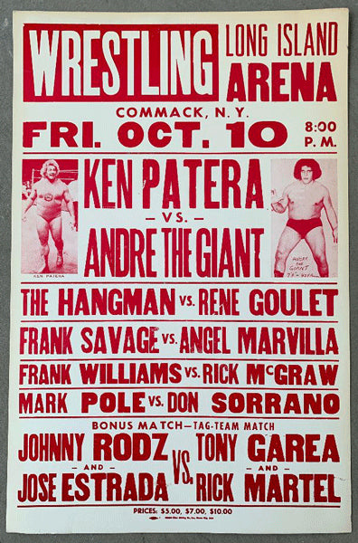 ANDRE THE GIANT-KEN PATERA ON SITE POSTER (1980) – JO Sports Inc.