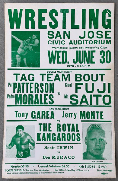 MORALES, PEDRO & PAT PATTERSON VS GREAT FUJI & MR. SAITO WRESTLING ON ...