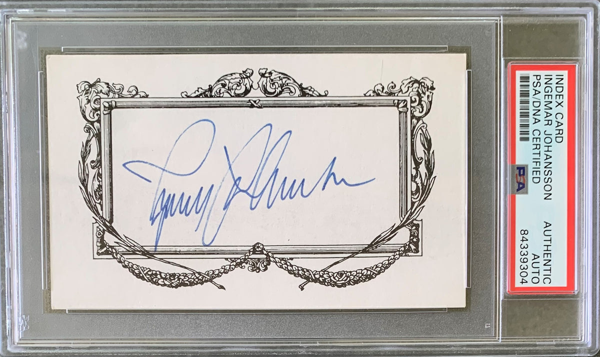 JOHANSSON, INGEMAR SIGNED AUTOGRAPH CARD (PSA/DNA) – JO Sports Inc.